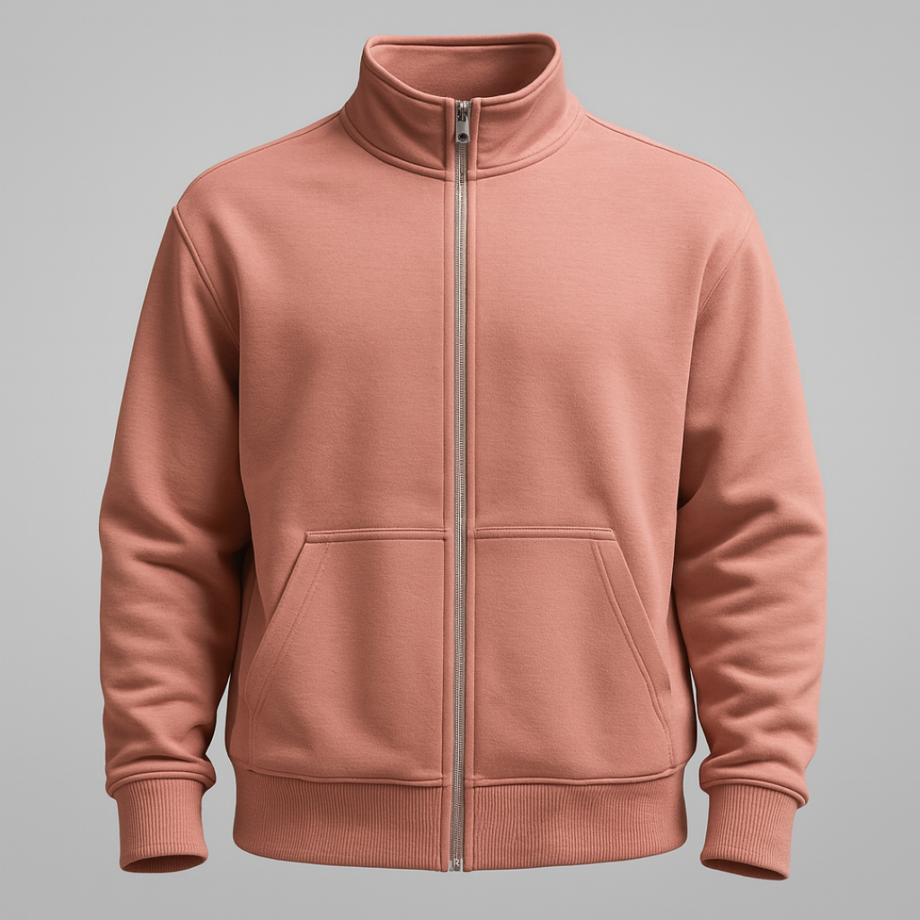 Chaqueta cuello alto cremallera